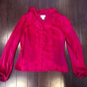 Red Ann Taylor Long Sleeve